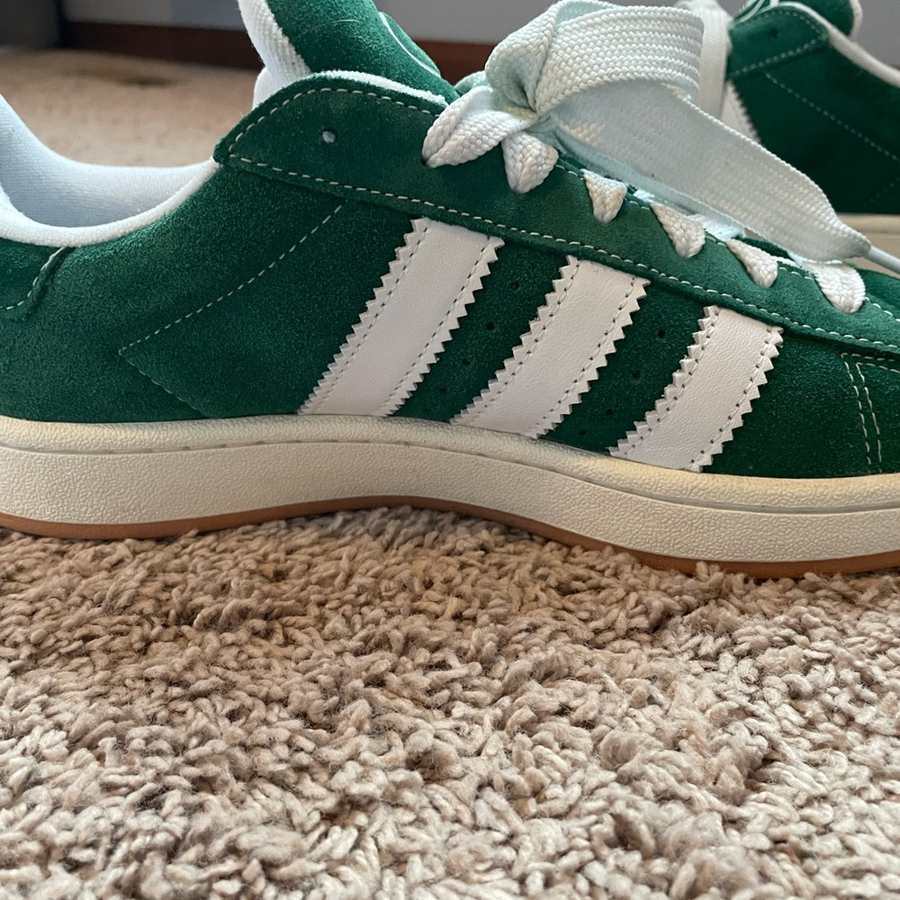 Iconic green and white Adidas Campus 00s